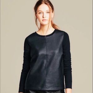 BANANA REPUBLIC faux leather front panel top